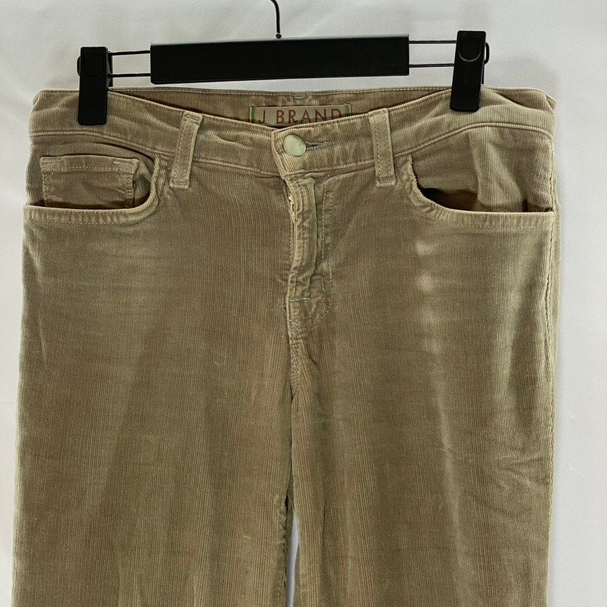 J BRAND Women's Moonstone Tan Cigarette Leg Five-Button Corduroy Pant SZ 27