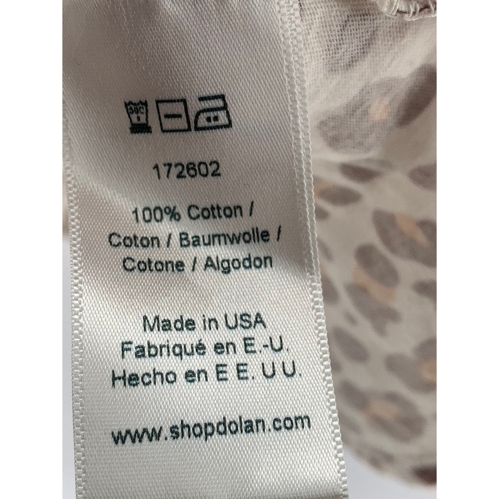 DOLAN Women's White-Brown Cheetah Print Scoop-Neck Sleeveless Top SZ M