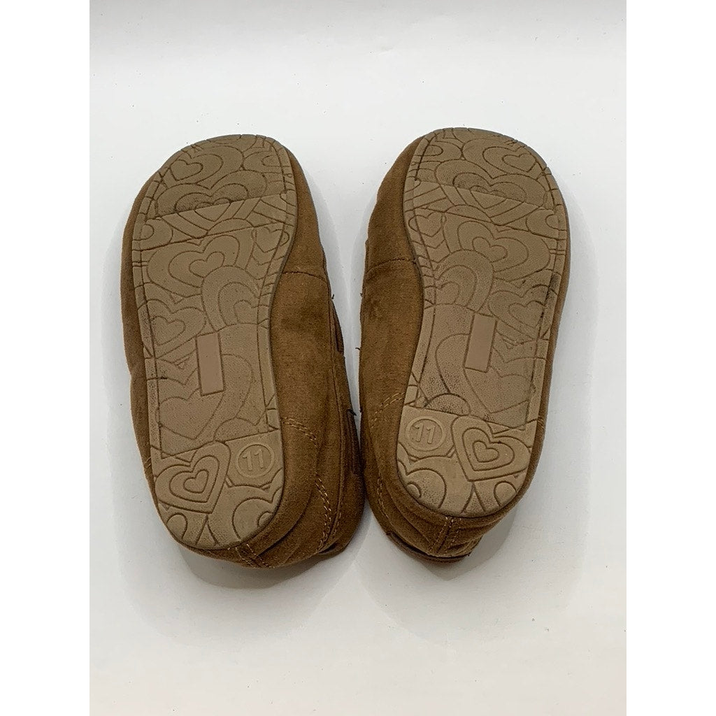 UNBRANDED Little Girls' Tan Faux-Fur Moccasin Slippers SZ 11