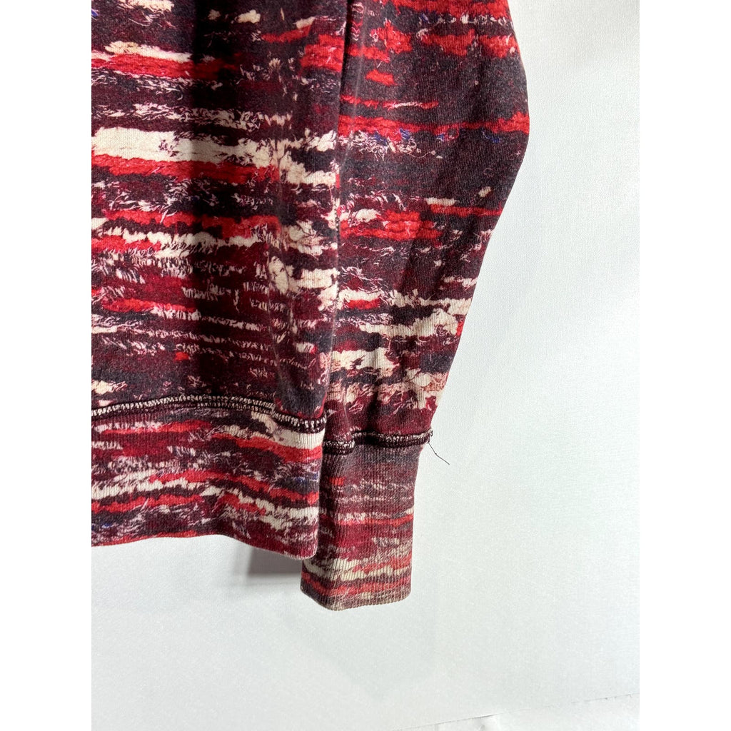 ISABEL MARANT FOR H&M Women's Red Printed Crewneck Pullover Sweater SZ 4