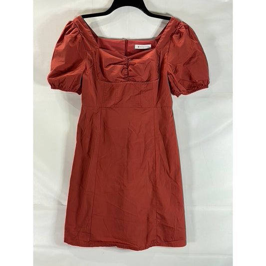MADE BY MISHOW Women's Red Puff Sleeve Square Neck Mini Dress SZ L