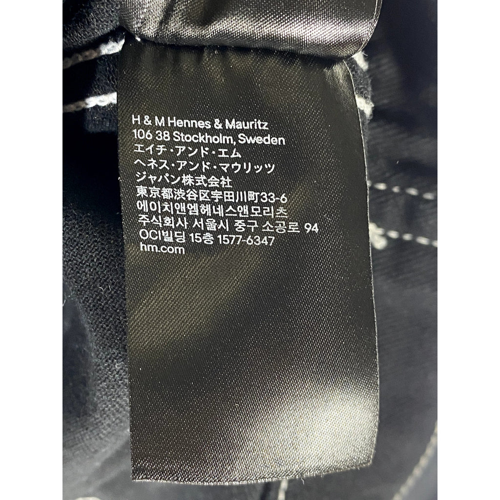 H&M Women’s Black Solid Patch Pocket Cropped Denim Jacket SZ 8