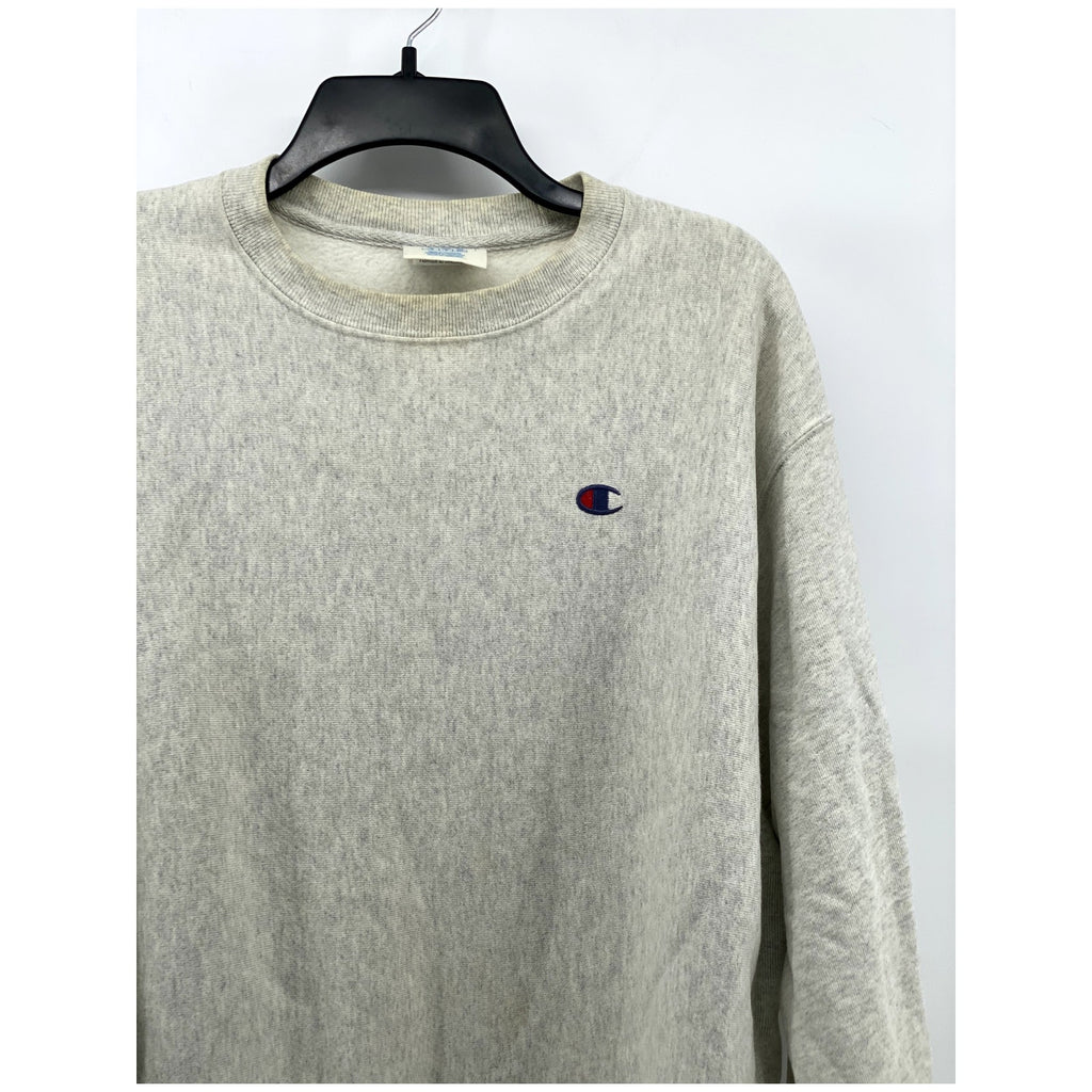 CHAMPION Men's Light Heather Gray Casual Crewneck Long Sleeve Sweatshirt SZ L