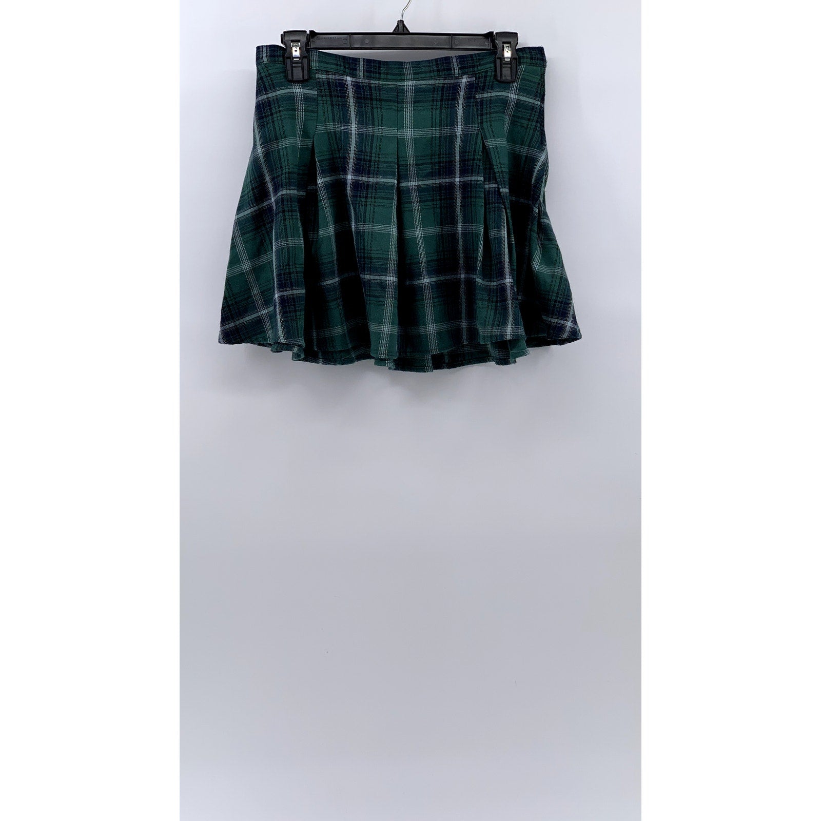 SO GOODS FOR LIFE Women's Black-Green Plaid Mini Skirt SZ 9