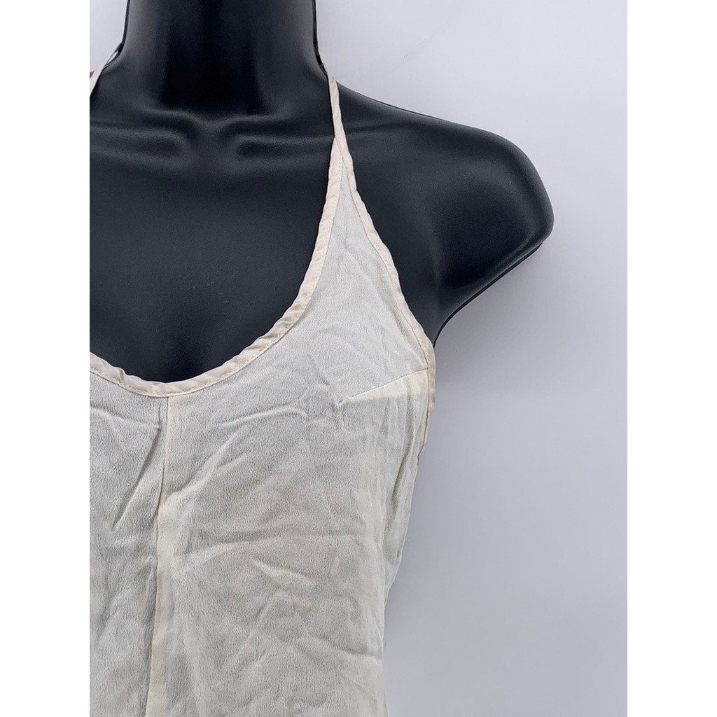 REFORMATION Women's White Spaghetti Strap Lace-Back Scoop-Neck Top SZ XS