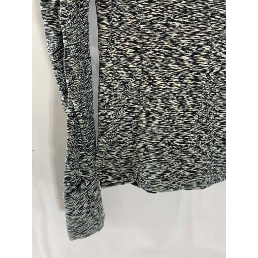 LULULEMON Women's Black/White Printed Runderful Crewneck Long Sleeve Top SZ 8