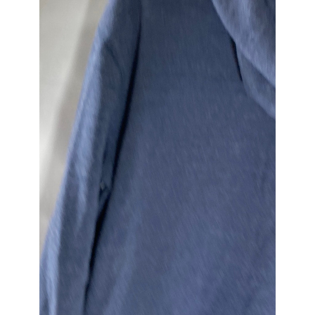 J.CREW Men's Dark Blue Marled Brushed Fleece Full-Zip Hooded Sweater SZ L