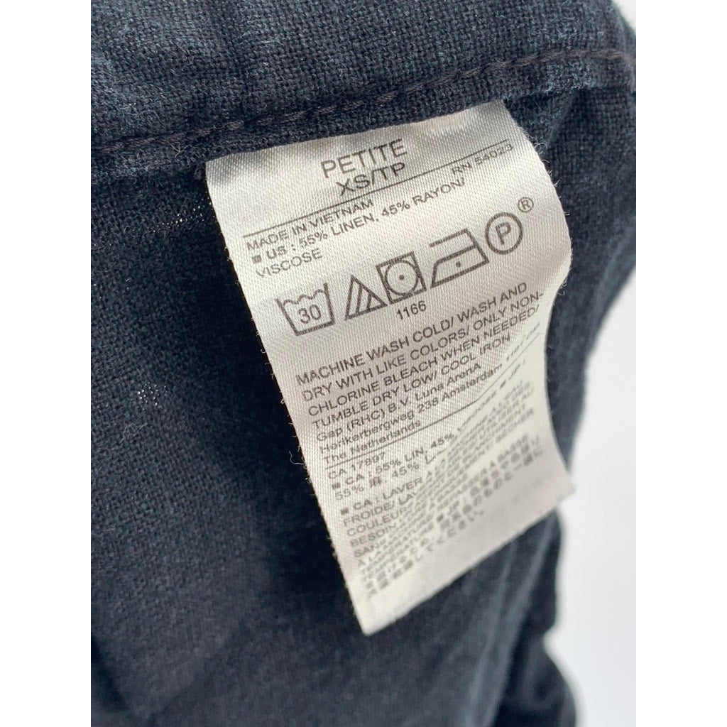 BANANA REPUBLIC Women's Black Petite Linen Blend Shorts SZ XS/P