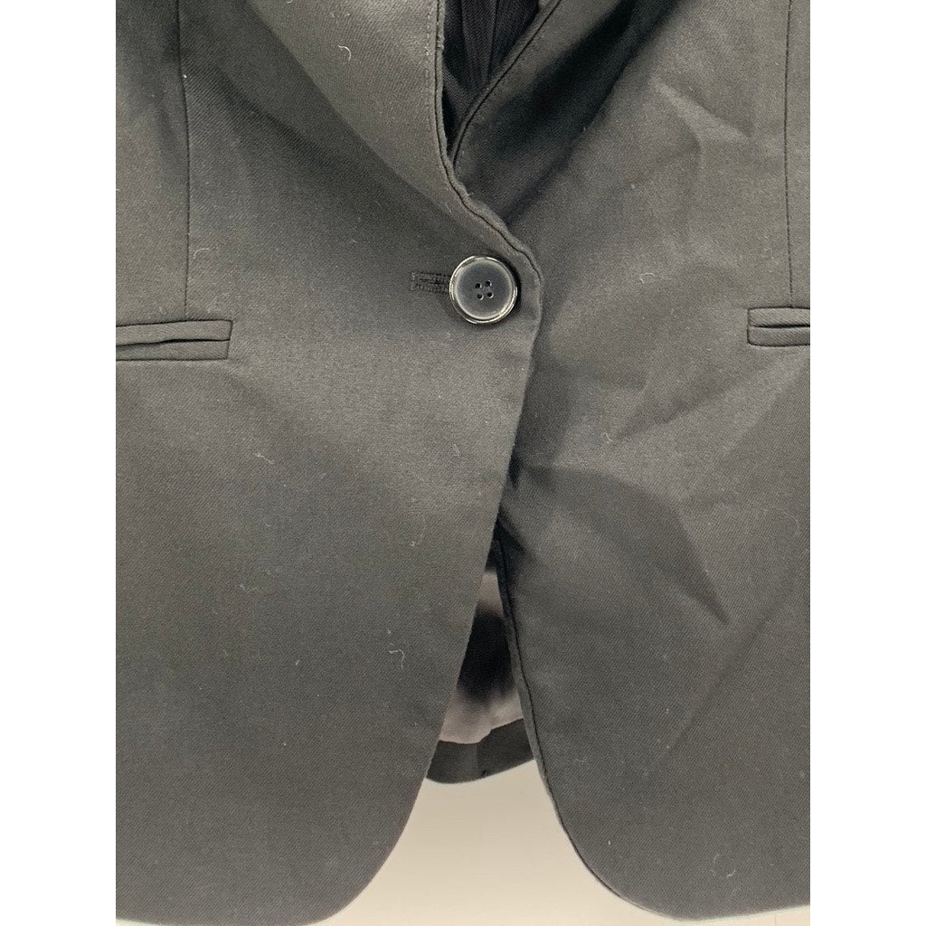 H&M Women's Black Single-Button Notch Collar Blazer SZ S