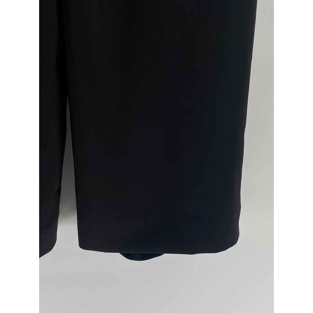 COS Women's Black Solid Ruffle High Rise Wide-Leg Relaxed-Fit Belted Pant SZ 6