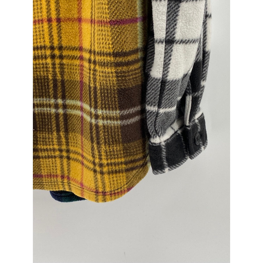 JUST POLLY New York Women’s Multi-Color Flannel Plaid Button-Up Shirt SZ L