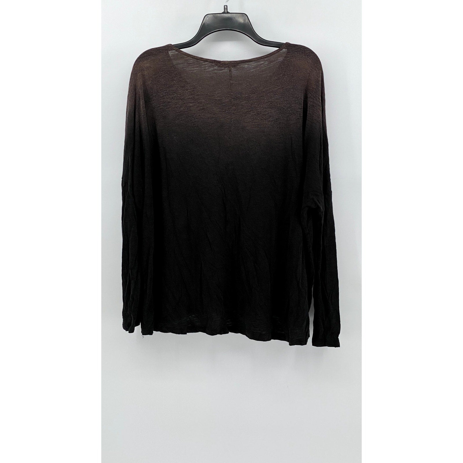 BECK & REPUBLIC Women's Black-Brown Distressed Ombre Studded Top SZ L