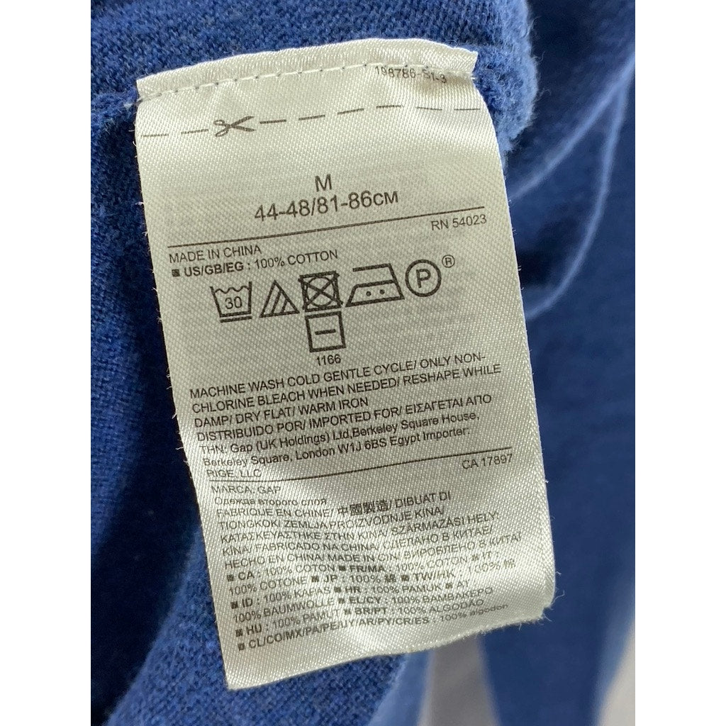 GAP Men's Midnight Blue Regular-Fit New Cotton Crewneck Pullover Sweater SZ M