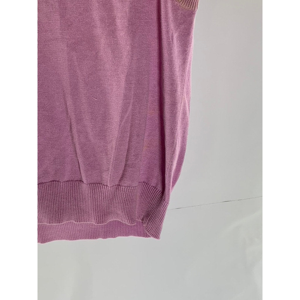 J. CREW Women's Pink Crewneck Knit Sleeveless Sweater Vest SZ M