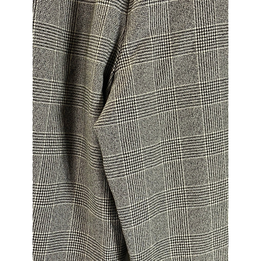 GIORGIO SANT'ANGELO Women's Black/White Plaid Straight-Leg Wool Pants SZ 10L