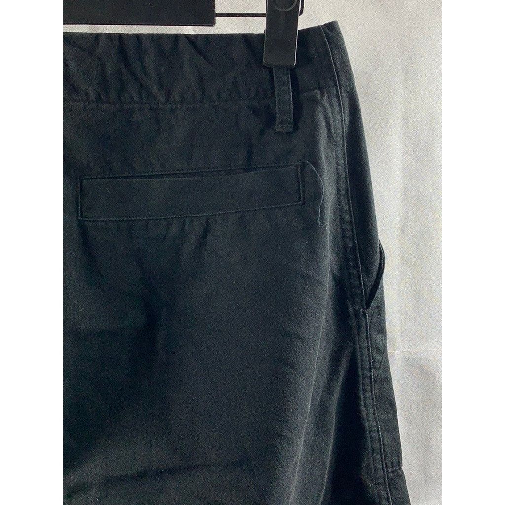 IJJI Unisex Adult Black Canvas Straight-Leg Drawstring Waist Work Pants SZ XS