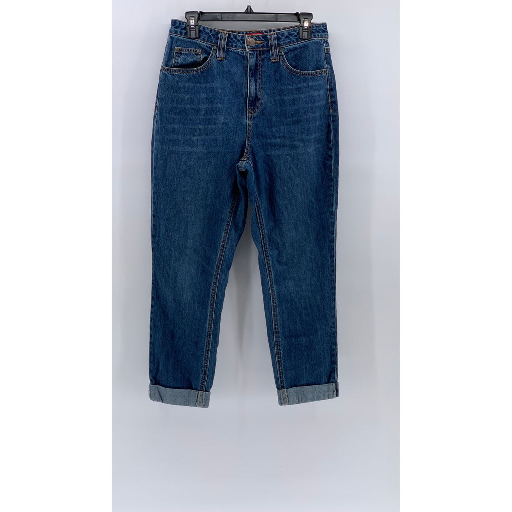 DICKIES Women's Vintage Y2K Blue Denim Cuffed Five-Pocket Jeans SZ 7/28