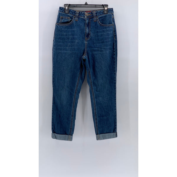 DICKIES Women's Vintage Y2K Blue Denim Cuffed Five-Pocket Jeans SZ 7/28