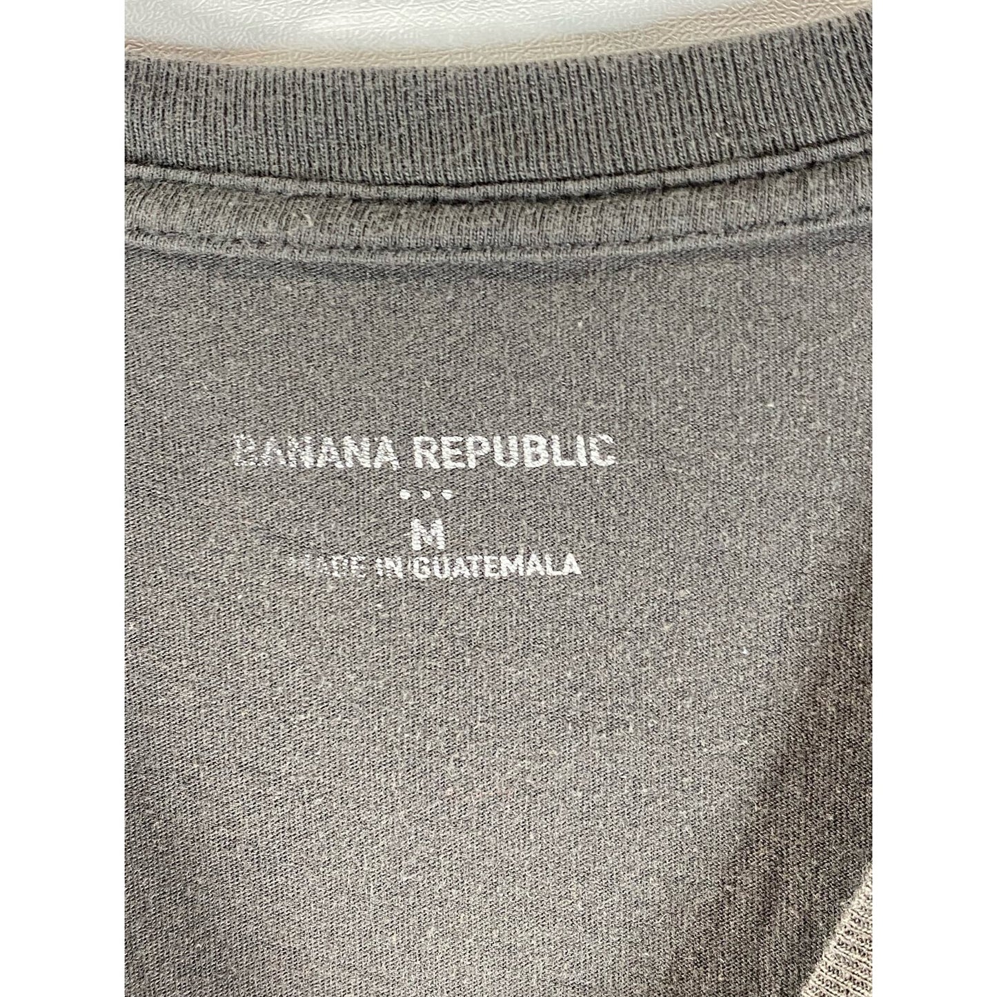 BANANA REPUBLIC Men's Gray Stereo Graphic Crewneck Short Sleeve Shirt SZ M