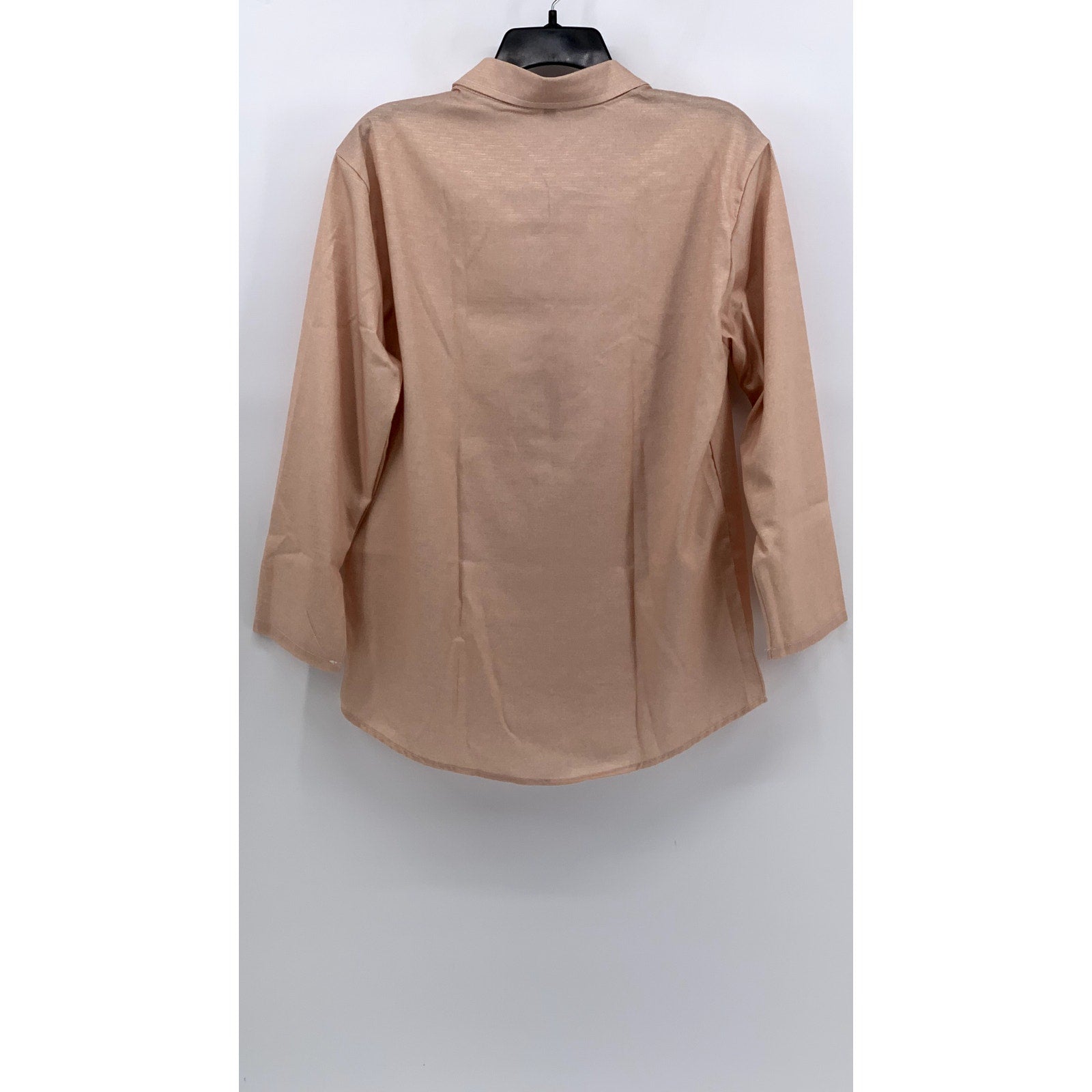 UNBRANDED Women's Salmon Pink Half-Button Long Sleeve Top SZ M