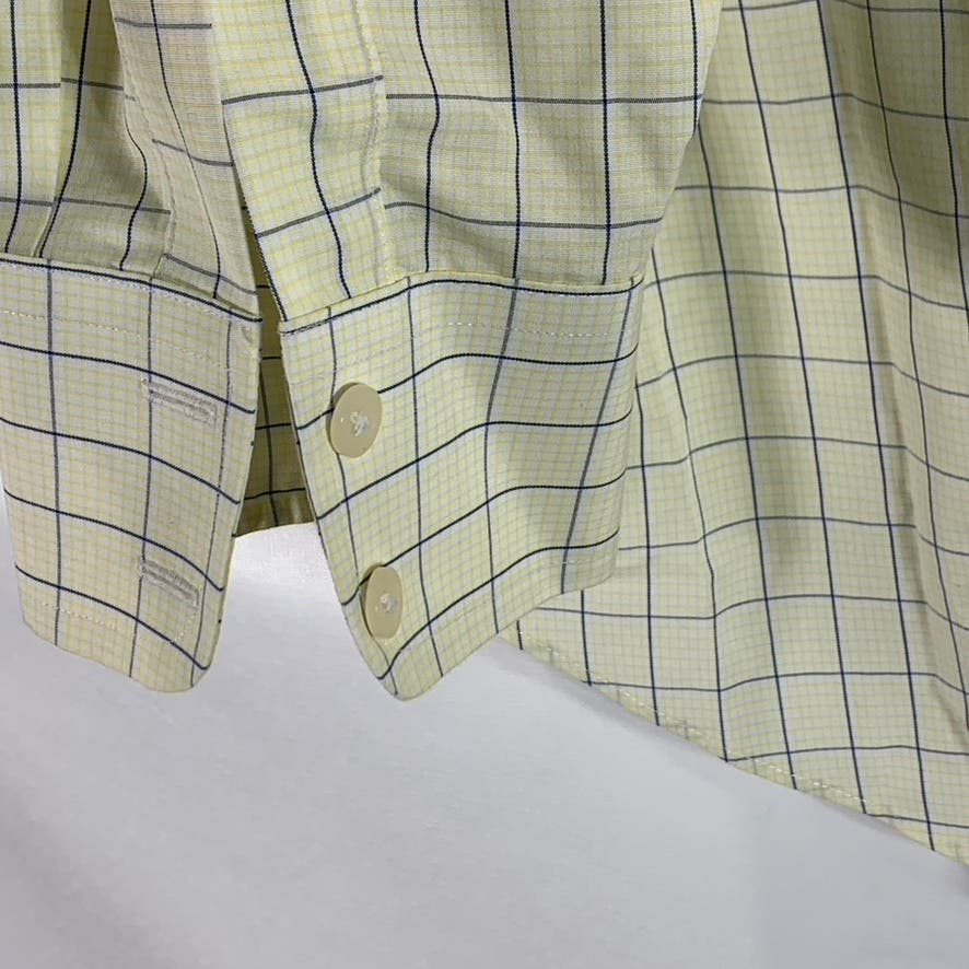 CHARLES TYRWHITT Men's Yellow Windowpane Non-Iron Button-Up Dress Shirt SZ 16.5