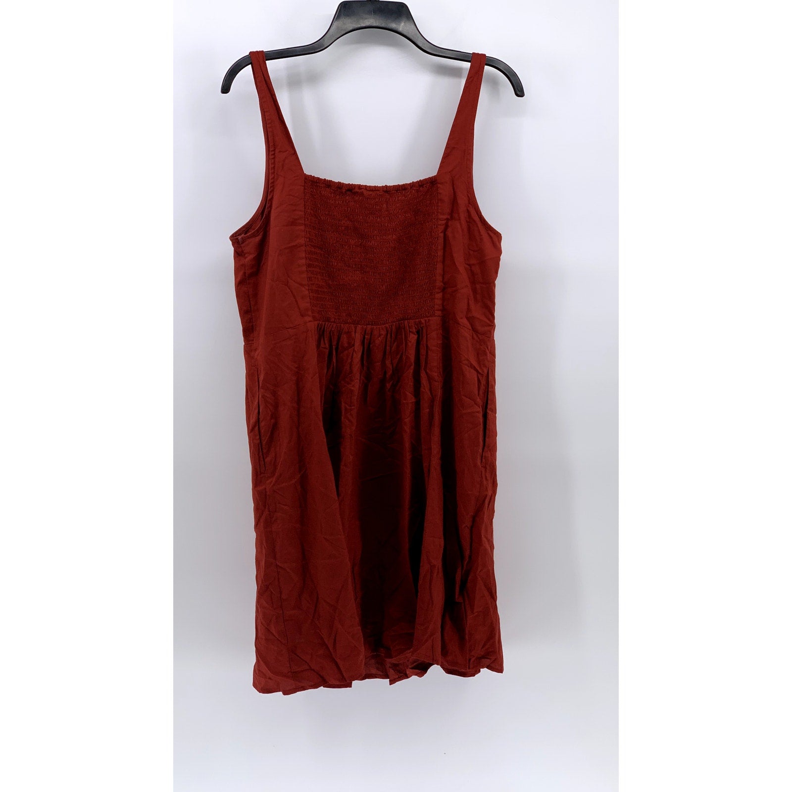 OLD NAVY Women's Flame Scarlet Red Sleeveless Smocked Bodice Tank Mini Dress SZL