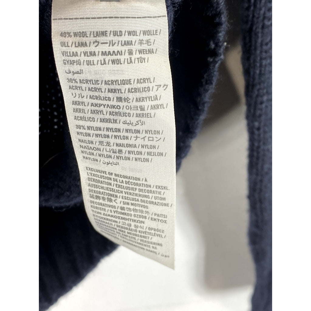 ABERCROMBIE & FITCH Men's Black Knit Crewneck Elbow-Patch Muscle Sweater SZ S