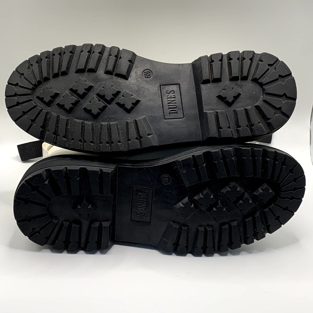 DUNES Women's White Chaplin Faux-Leather Side-Zip Lace-Up Combat Boots SZ 8.5