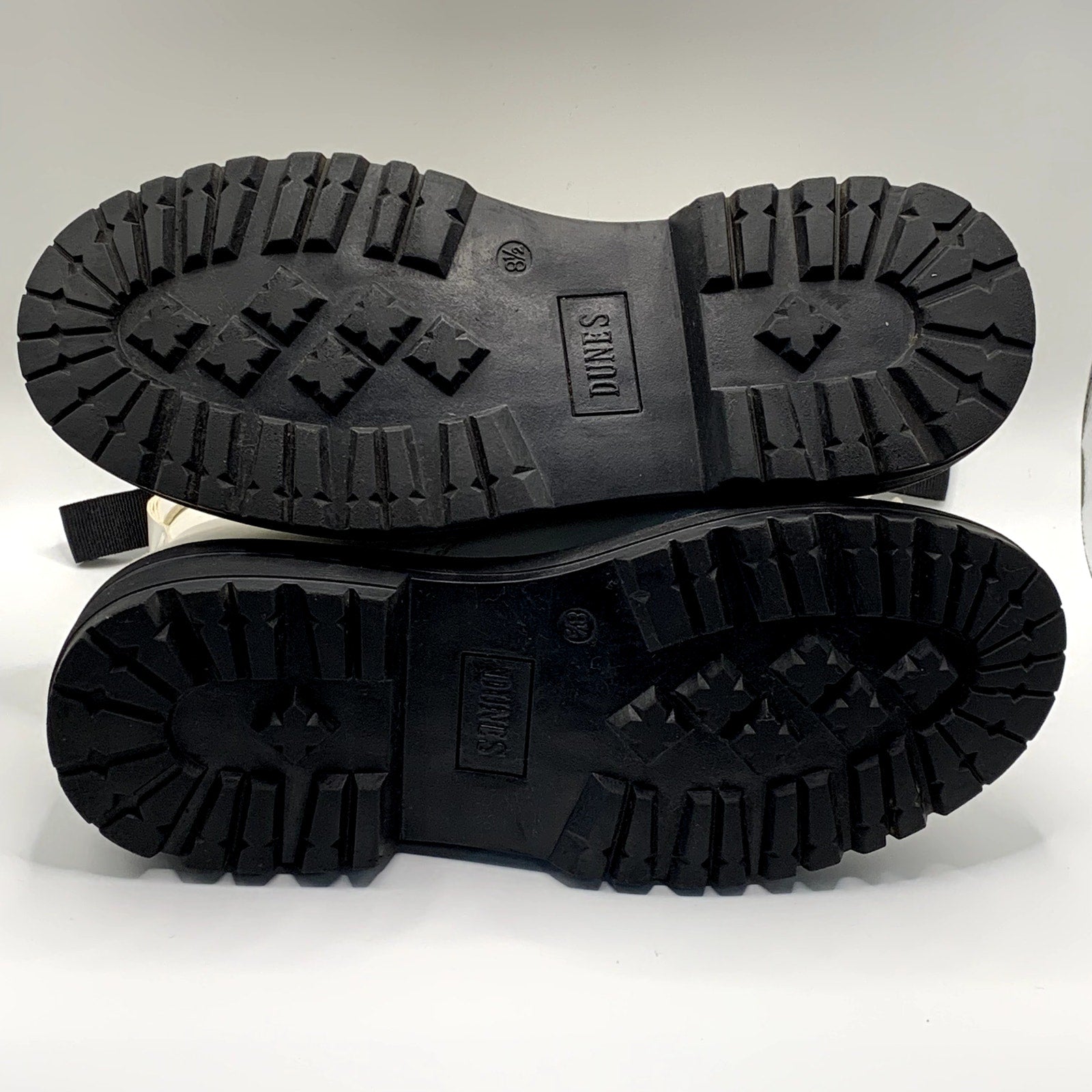 DUNES Women's White Chaplin Faux-Leather Side-Zip Lace-Up Combat Boots SZ 8.5