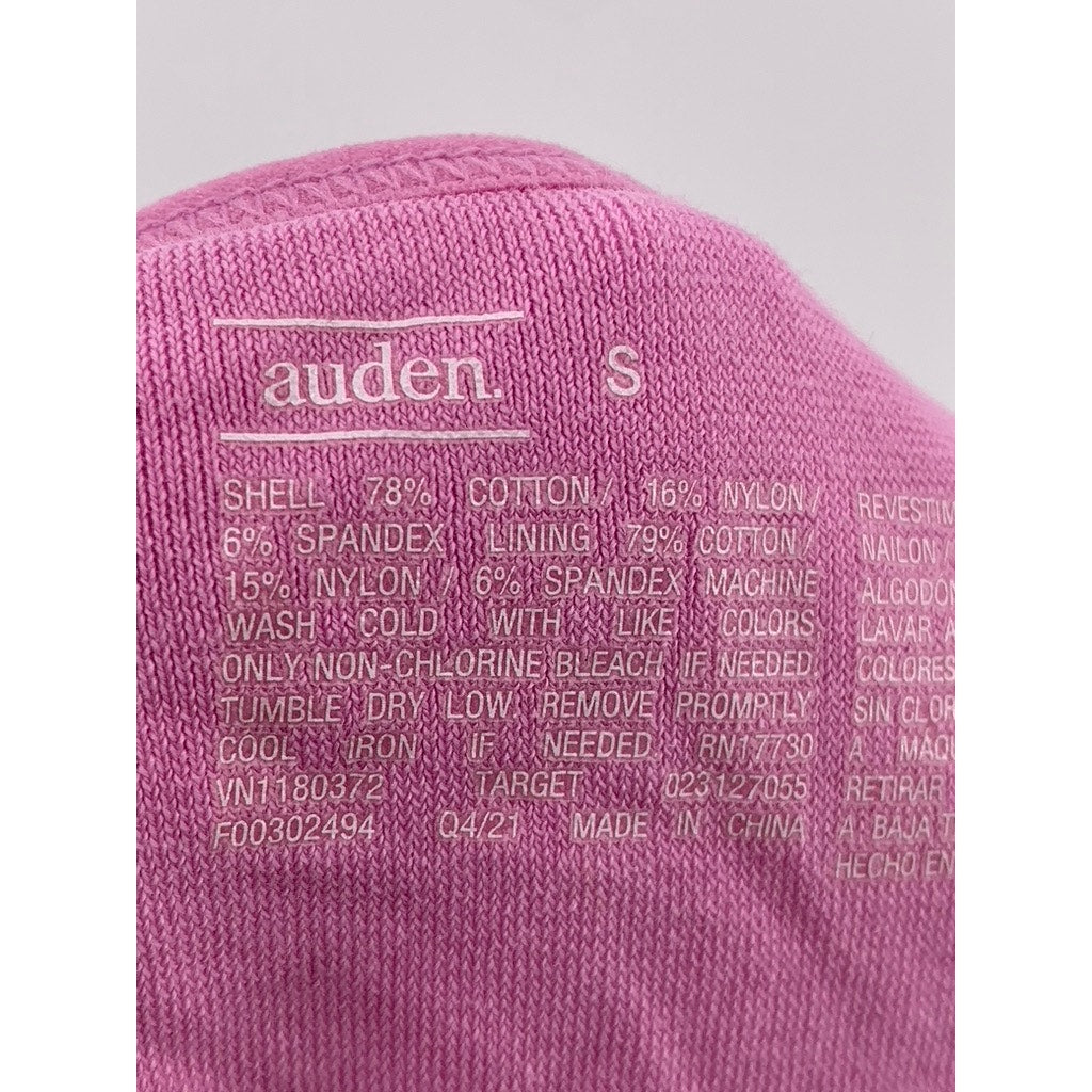 AUDEN Women's Light Pink Scoop-Neck Halter Crop Top SZ S