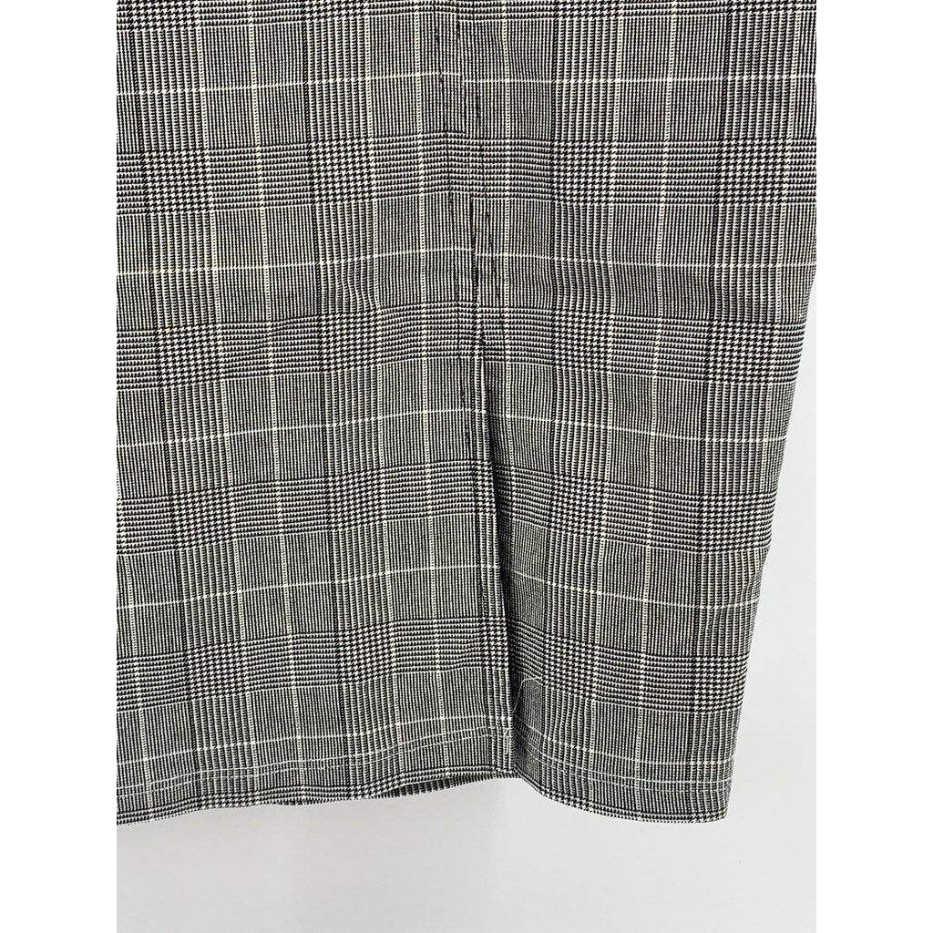 CRECE Women's Gray Plaid Straight Knee-Length Skirt SZ L