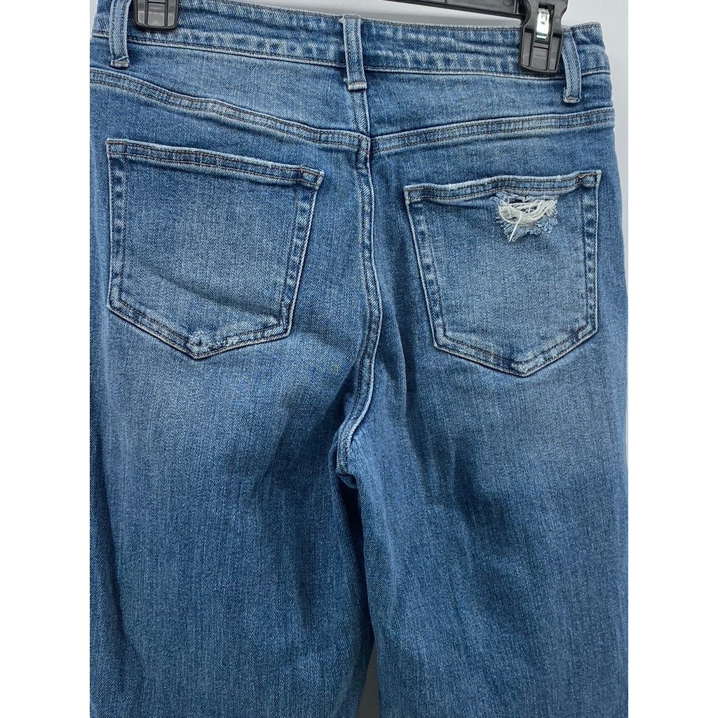 FLYING MONKEY Women's Medium Wash Blue Distressed Super High-Rise Jean SZ 25
