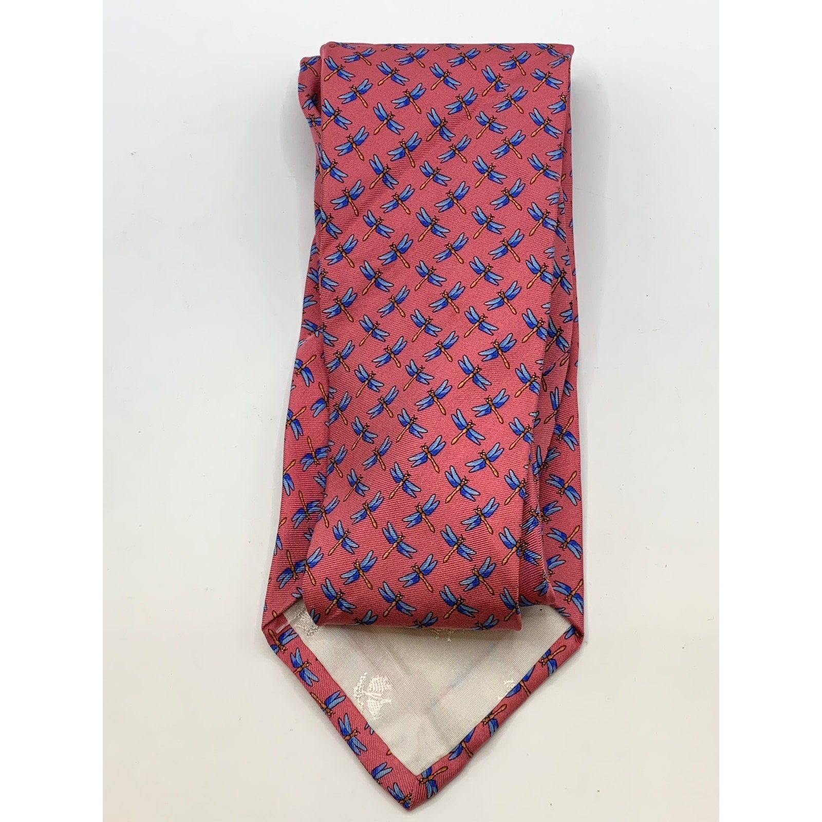 346 BROOKS BROTHERS Men's Pink-Blue Dragonfly Print Tie