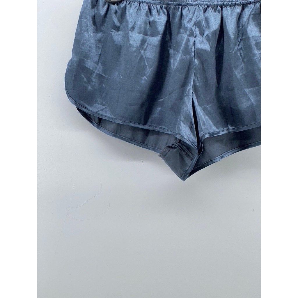 UNBRANDED Women's Blue Lightweight Pull-On Pajama Shorts SZ M