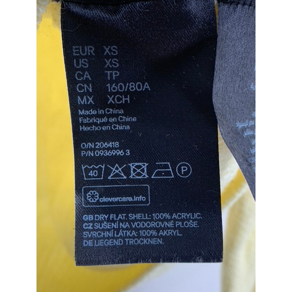 DIVIDED By H&M Women's Yellow Knit Mock-Neck NYC Patch Logo Sweater SZ XS