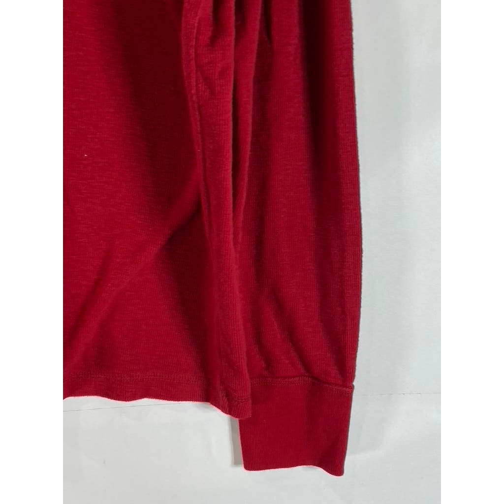 AMERICAN EAGLE OUTFITTERS Men's Red Graphic Waffle-Knit Vintage-Fit T-Shirt SZ L