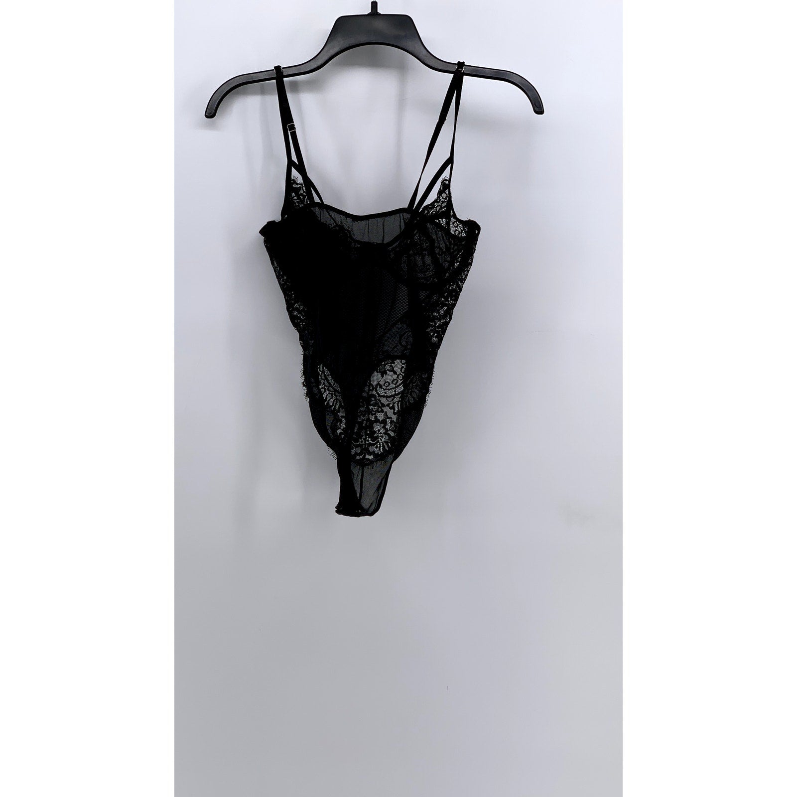UNBRANDED Women's Black Lace V-Neck Bodysuit SZ S