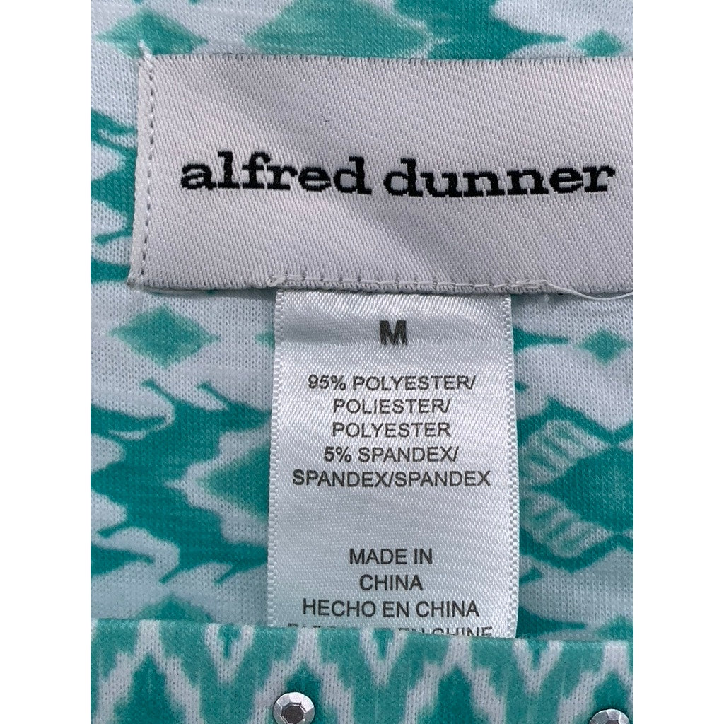 ALFRED DUNNER Women's Printed Studded Long Sleeve Top SZ M