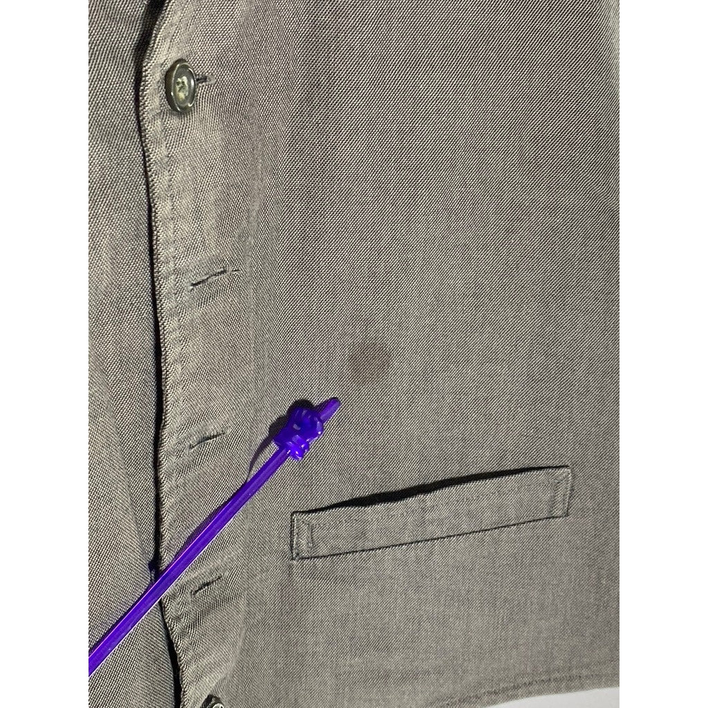 GAP Women's Gray Textured Five-Button V-Neck Sleeveless Suit Vest SZ M