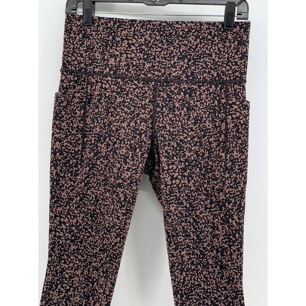 ATHLETA Women's Brown-Black Printed Salution Stash High-Rise Leggings SZ M