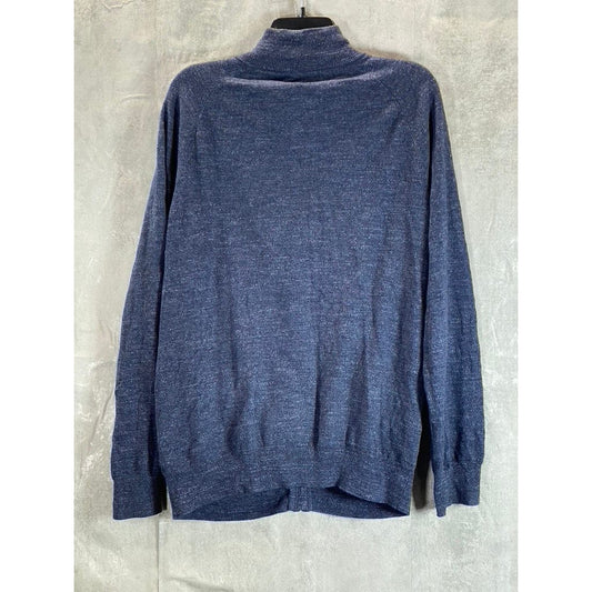 J.CREW Men's Navy Funnel Collar Cotton Zip-Up Sweater SZ L