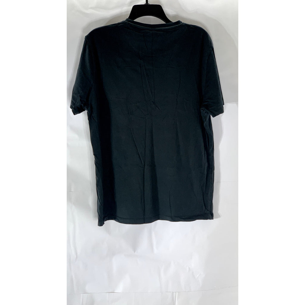 THE ROADSTER LIFE CO. Men's Black Solid Casual Crewneck Short Sleeve T-Shirt SZL