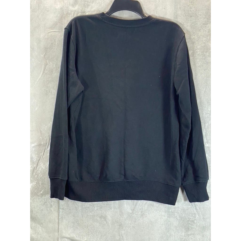 GOODFELLOW & CO Men's Black Solid Regular-Fit Crewneck Pullover Sweatshirt SZ M