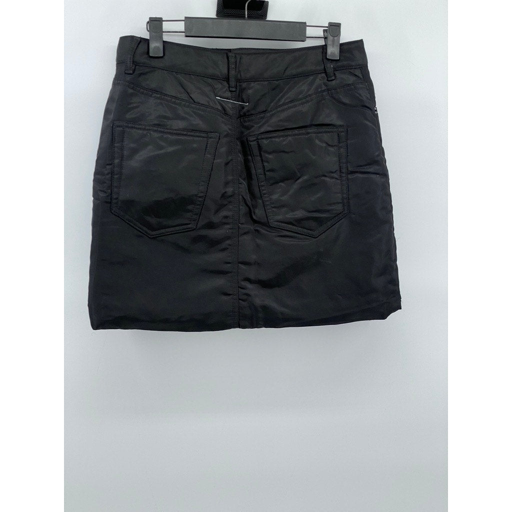 MM6 MAISON MARGIELA Women's Black Padded Straight Mini Skirt SZ 40(US-S)