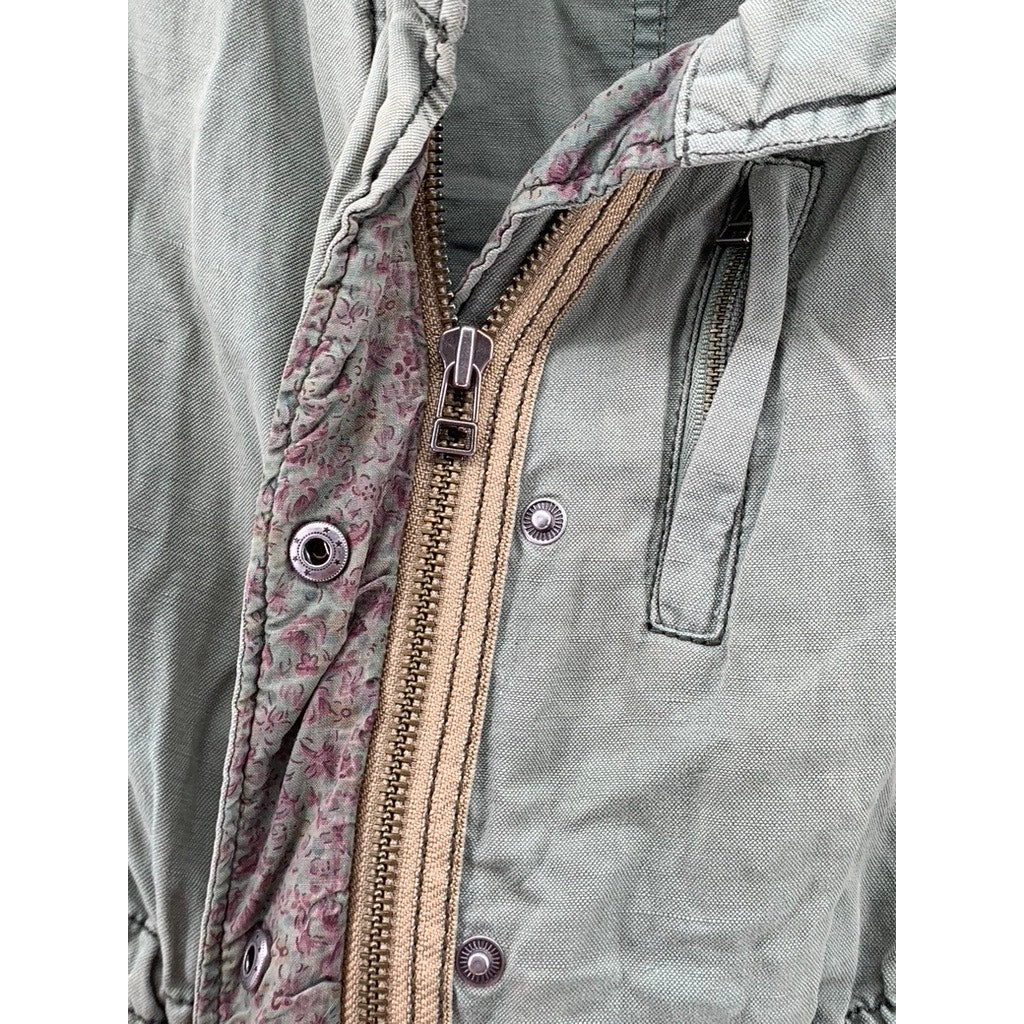 DAUGHTERS OF THE LIBERATION Women's Army Green Double Closure Utility Jacket SZ6