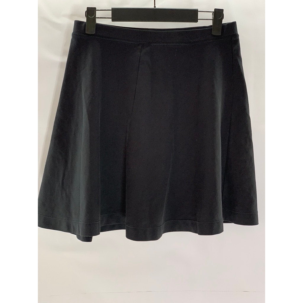 UNIQLO Women's Black Solid Pull-On A-Line Mini Skirt SZ M