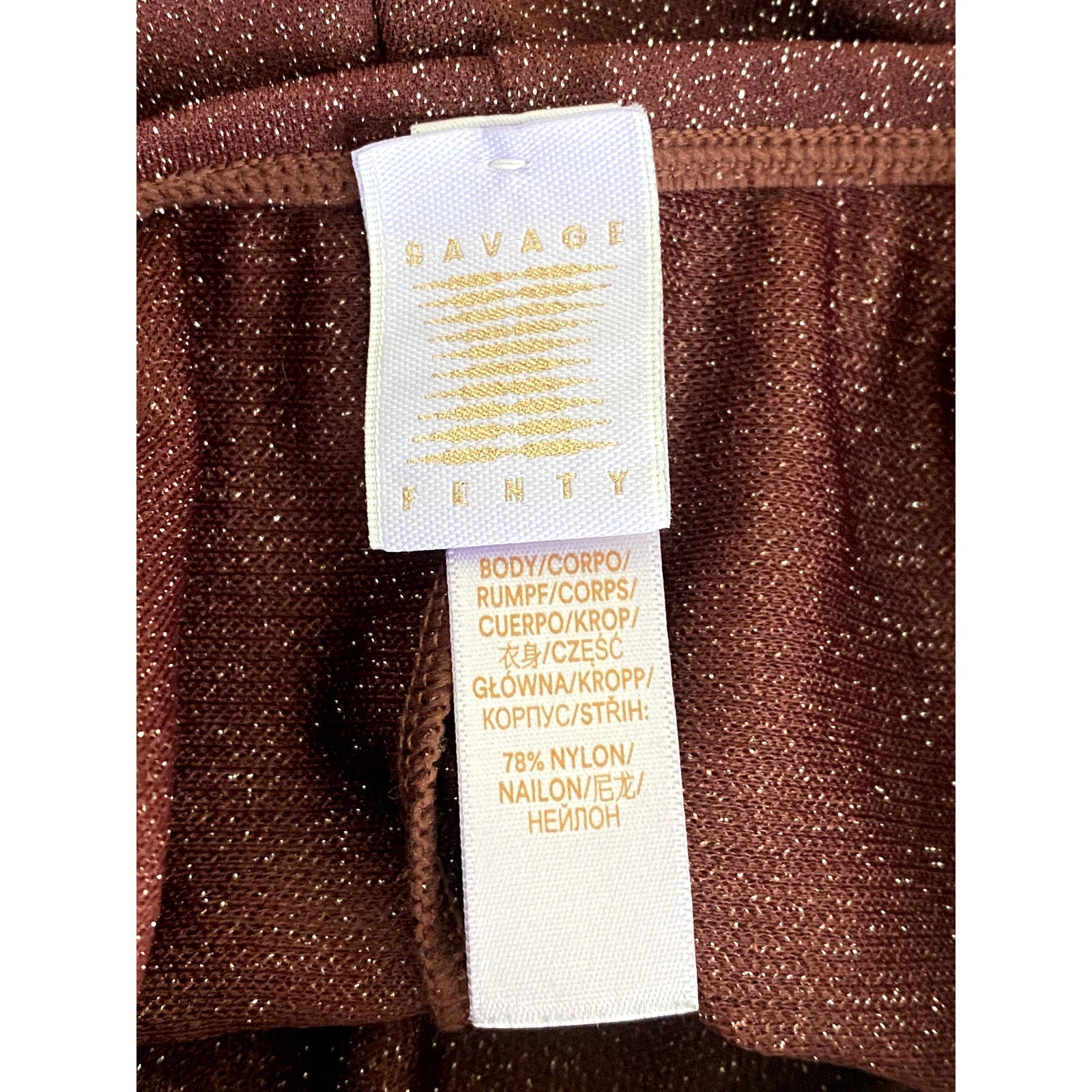 SAVAGE X FENTY Women’s Red Cocoa Metallic Cutout Tie-Waist Booty Shorts SZ XS