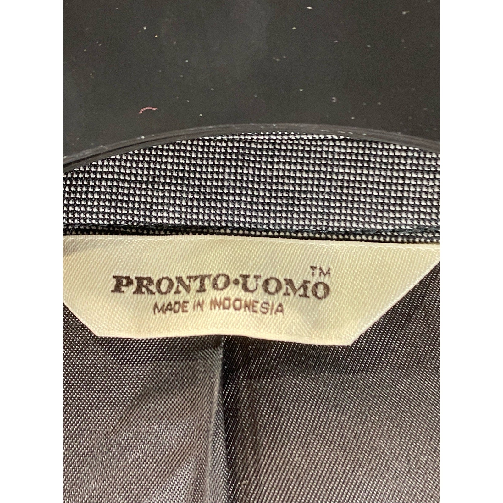 PRONTO UOMO Men's Charcoal Printed Wool Three-Button Notch Lapel Blazer SZ 44R