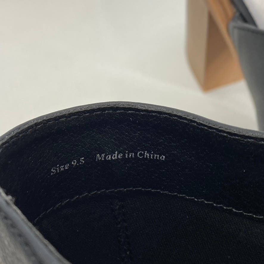 DOLCE VITA Women's Black Crista Round Closed Toe Slip-On Block-Heel Mule SZ 9.5