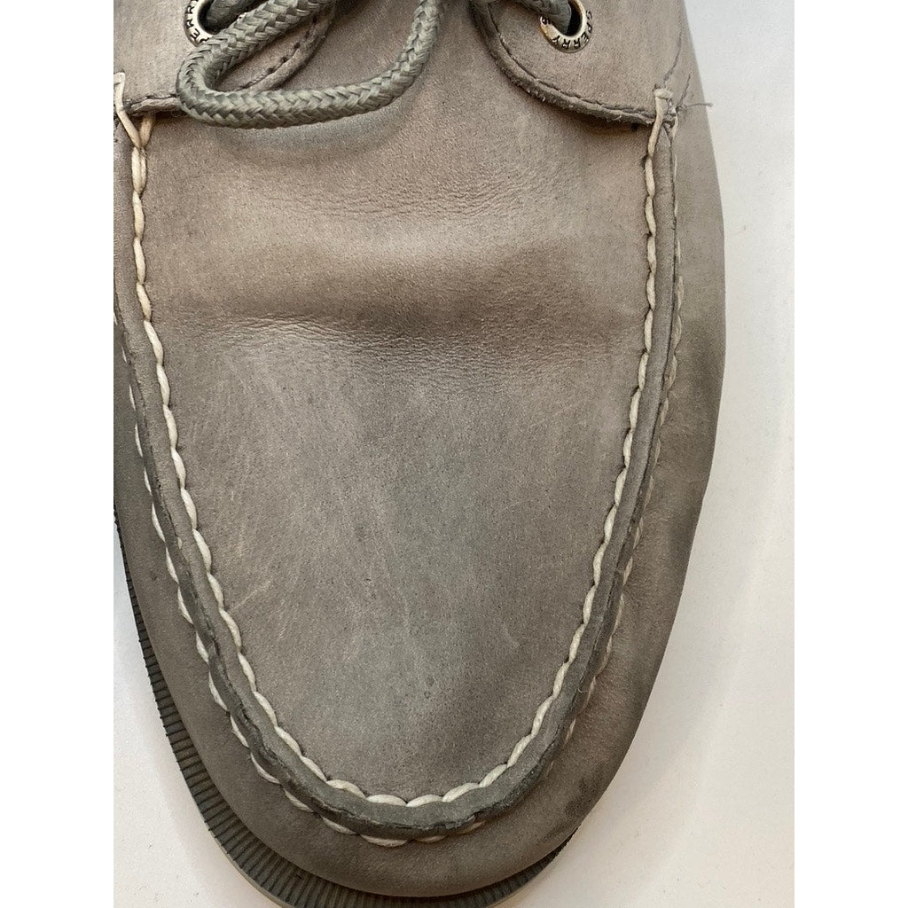 SPERRY Men's Brown Leather Top-Sider Round-Toe Slip-On Casual Shoes SZ 11.5